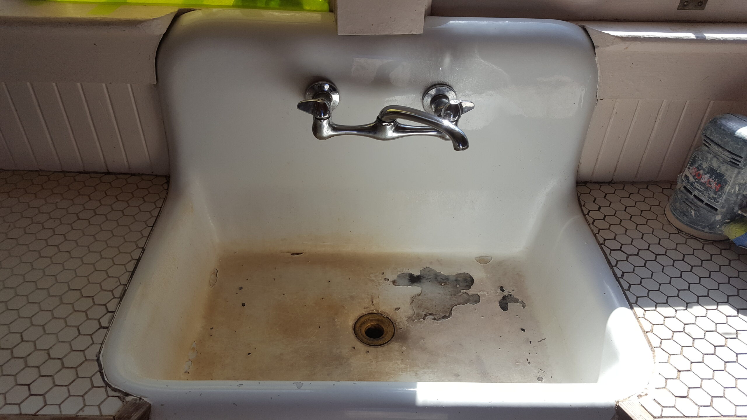 Built in kitchen sink refinish - before